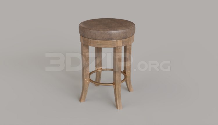 16193. Free 3ds Max Bar Stool Model Download (1)