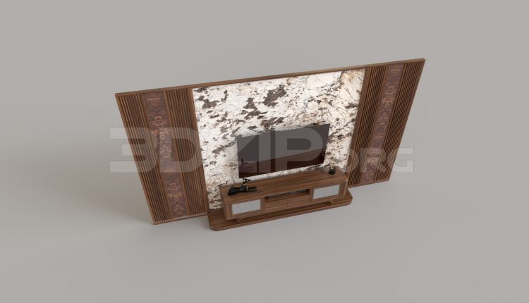 16208. Free 3ds Max Tv Wall Model Download (1)