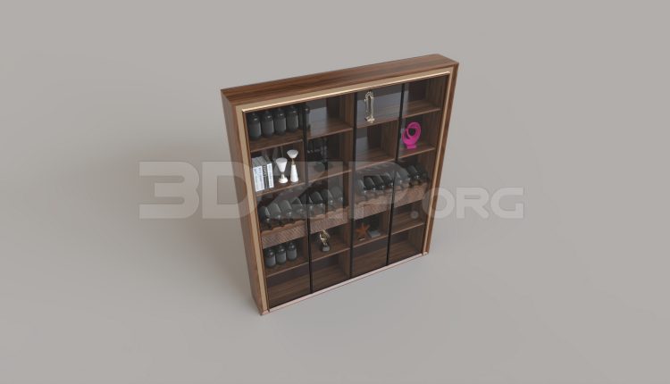 16209. Free 3ds Max Wine Cabinet Model Download (1)