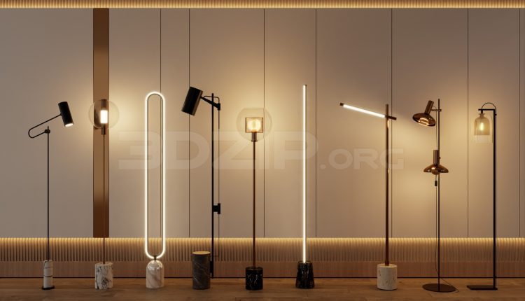 20042. Free 3ds Max Floor Lamp Model Download (1)