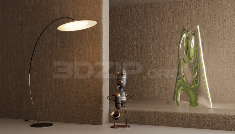 20043. Free 3ds Max Floor Lamp Model Download (2)