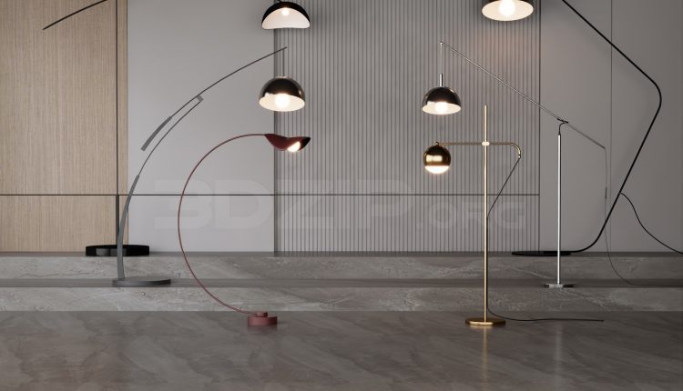 20044. Free 3ds Max Floor Lamp Model Download (1)