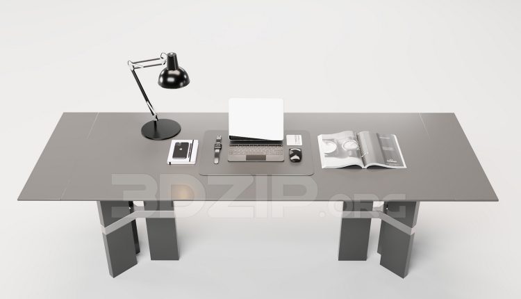 16221. Free 3ds Max Work Desk Model Download (1)