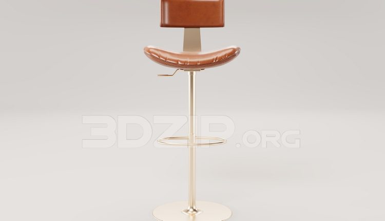 16229. Free 3ds Max Bar Stool Model Download (1)