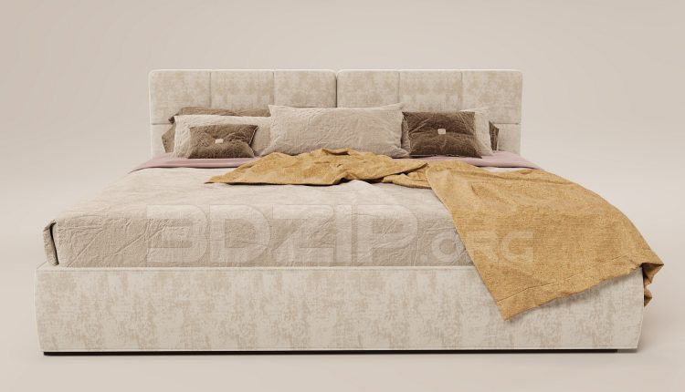 16234. Free 3ds Max Bed Model Download (2)