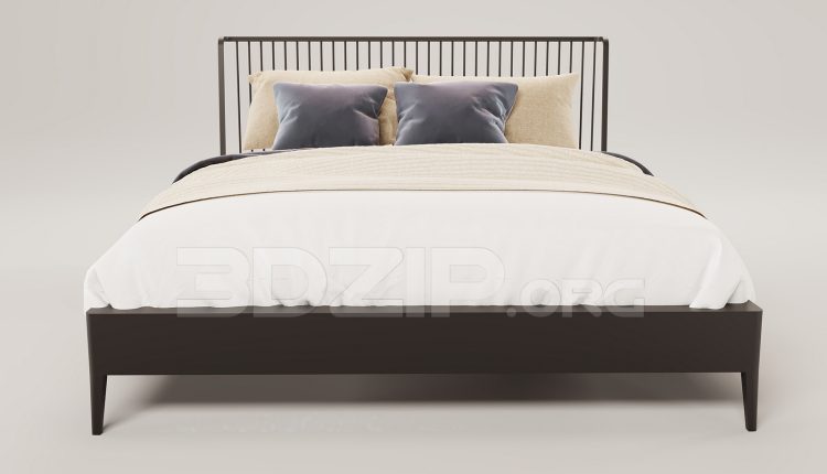16242. Free 3ds Max Bed Model Download (2)
