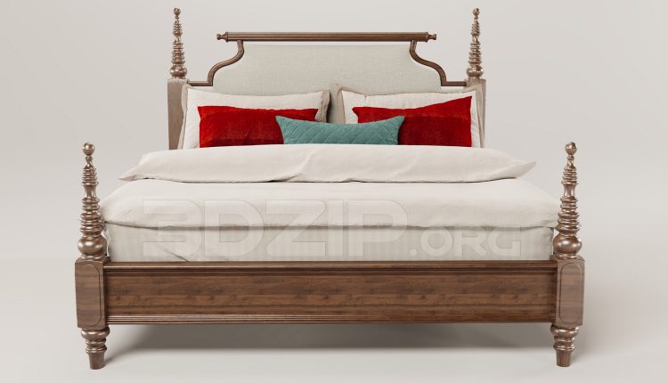 16252. Free 3ds Max Bed Model Download (2)