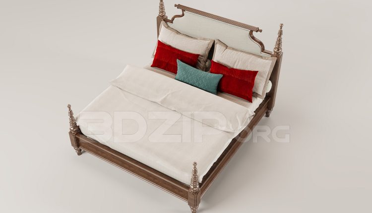 16252. Free 3ds Max Bed Model Download (3)