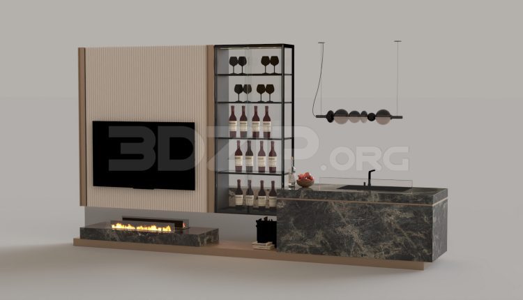 16265. Free 3ds Max Tv Wall Model Download (2)