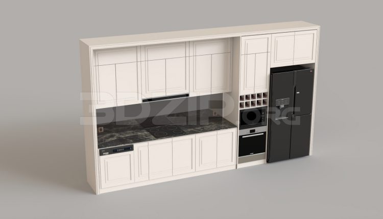 16266. Free 3ds Max Kitchen Model Download (1)