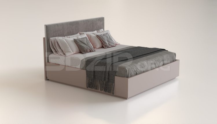 16269. Free 3ds Max Bed Model Download (1)