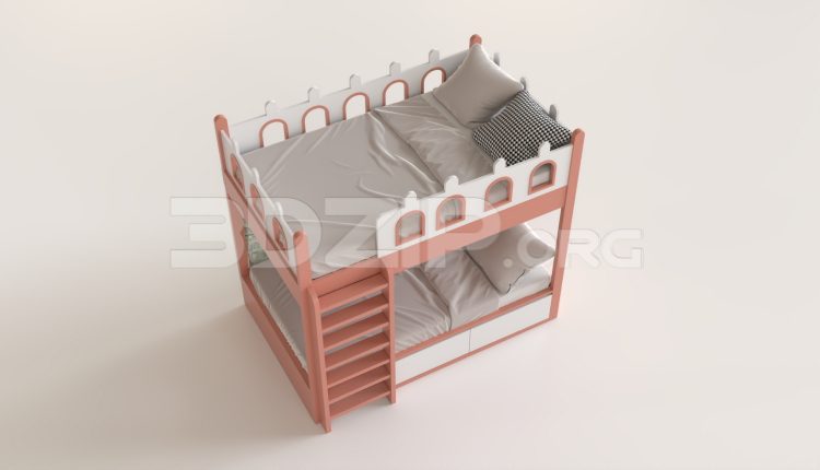 16270. Free 3ds Max Child Bed Model Download (2)