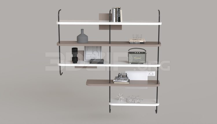 16273. Free 3ds Max Bookshelf Model Download (1)