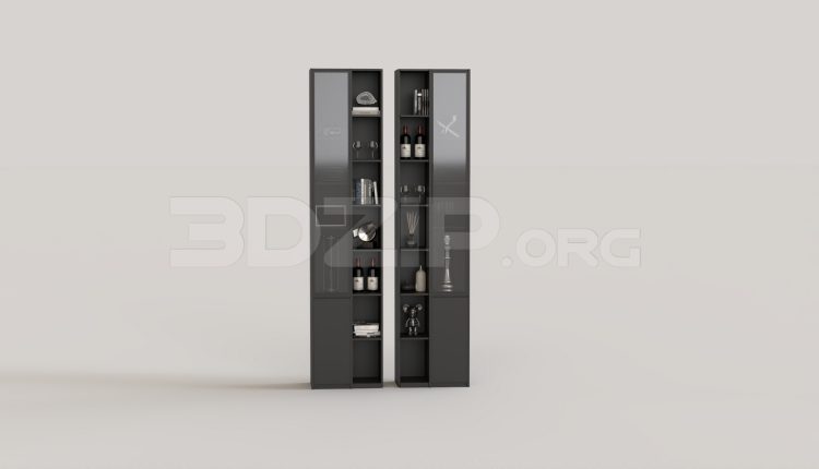 16284. Free 3ds Max Display Cabinets Model Download (1)