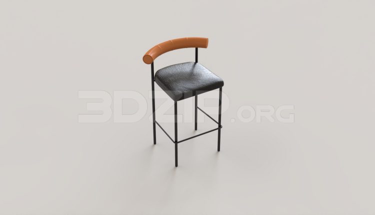 16290. Free 3ds Max Bar Stool Model Download (1)