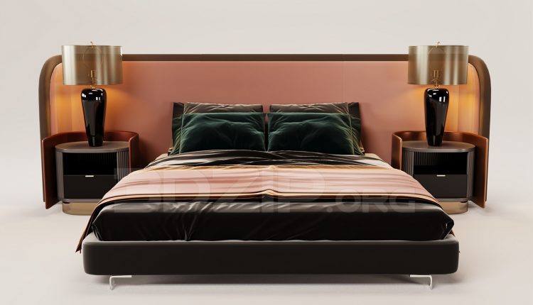 16300. Free 3ds Max Bed Model Download (1)