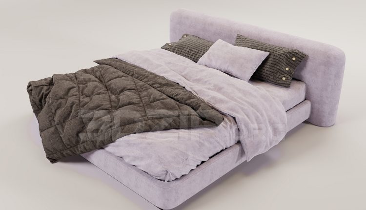 16313. Free 3ds Max Bed Model Download (1)