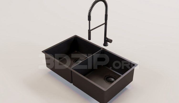 16331. Free 3ds Max Kitchen Sink Model Download (1)