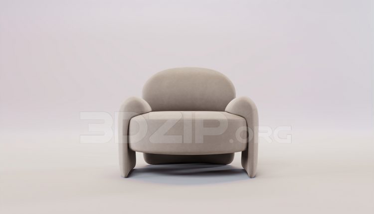 16333. Free 3ds Max Armchair Model Download (2)