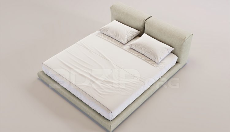 16338. Free 3ds Max Bed Model Download (2)