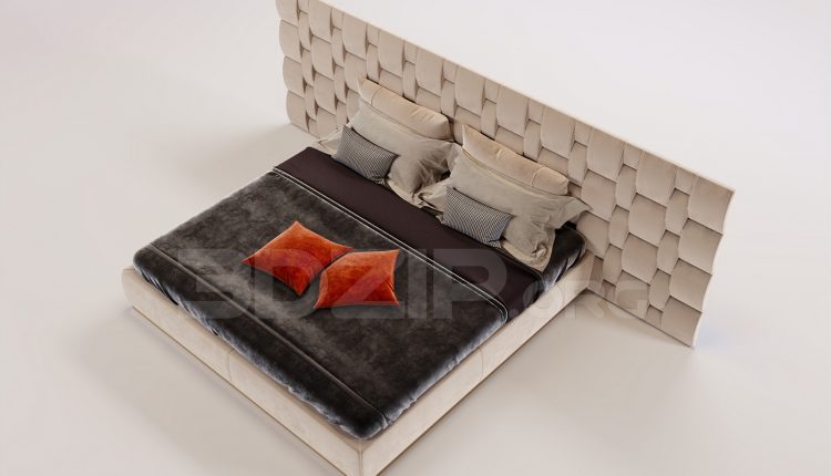 16347. Free 3ds Max Bed Model Download (1)