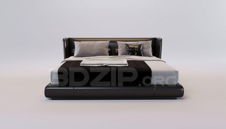 16361. Free 3ds Max Bed Model Download (2)