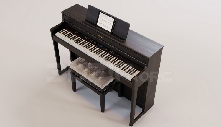 16374. Free 3ds Max Piano Model Download (1)