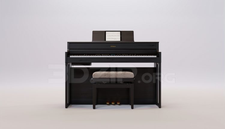16374. Free 3ds Max Piano Model Download (2)