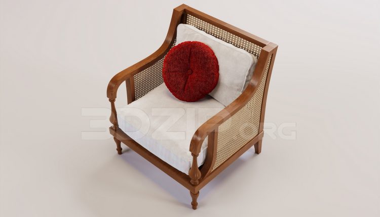 16378. Free 3ds Max Armchair Model Download (1)
