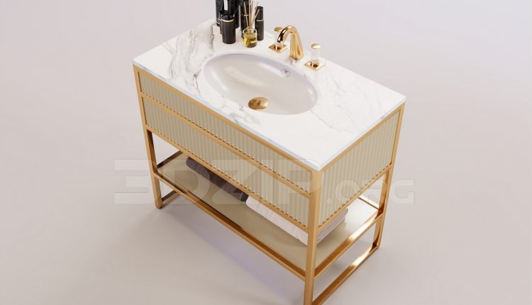 16382. Free 3ds Max Washbasin Model Download (1)