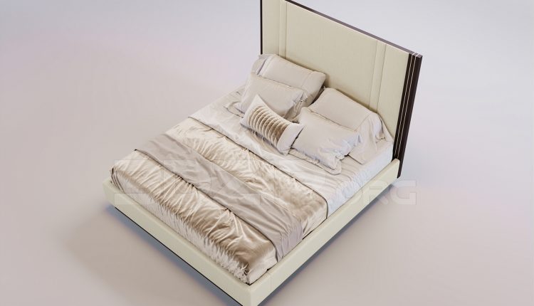 16386. Free 3ds Max Bed Model Download (1)