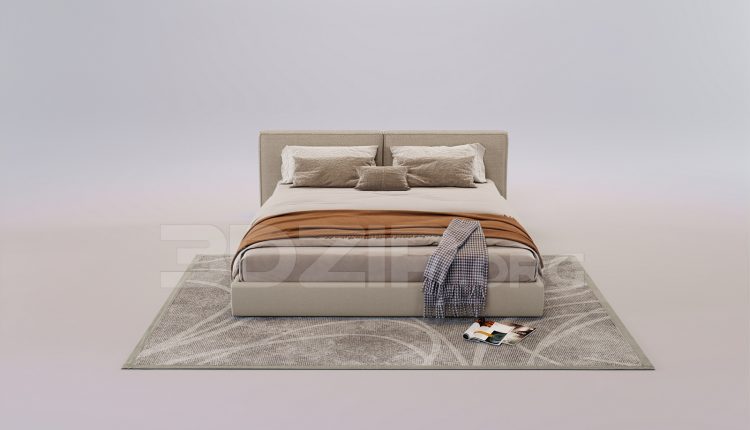 16402. Free 3ds Max Bed Model Download (2)