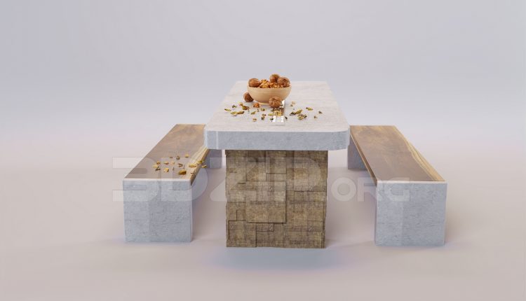 16413. Free 3ds Max Dining Table And Chair Model Download (2)