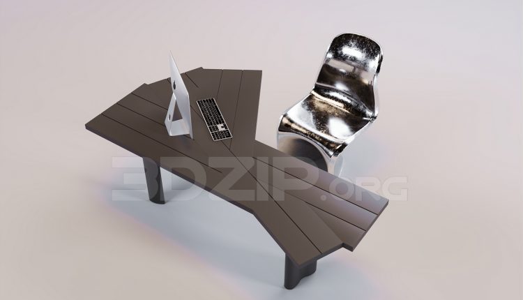 16428. Free 3ds Max Work Desk Model Download (1)