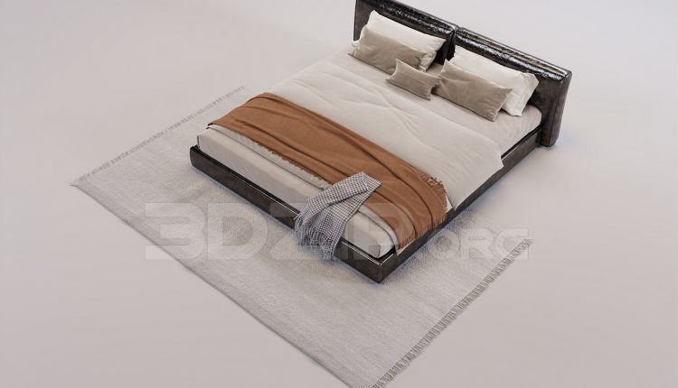 16455. Free 3ds Max Bed Model Download (1)
