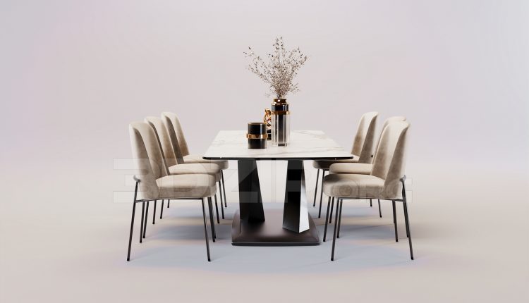 16472. Free 3ds Max Dining Table And Chair Model Download (2)