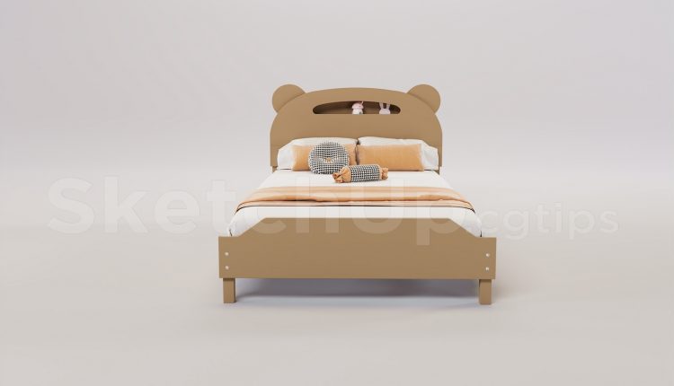 16487. Free 3ds Max Child Bed Model Download (2)