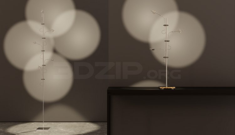 20056. Free 3ds Max Floor Lamp Model Download (1)