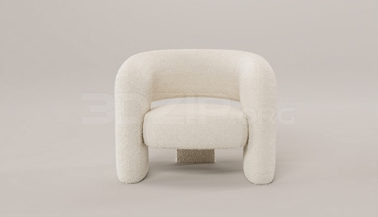 20068. Free 3ds Max Armchair Model Download (2)