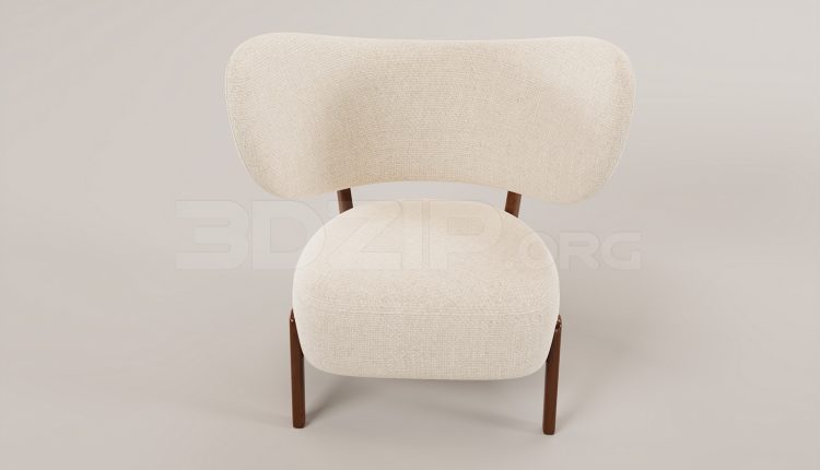 20069. Free 3ds Max Armchair Model Download (1)