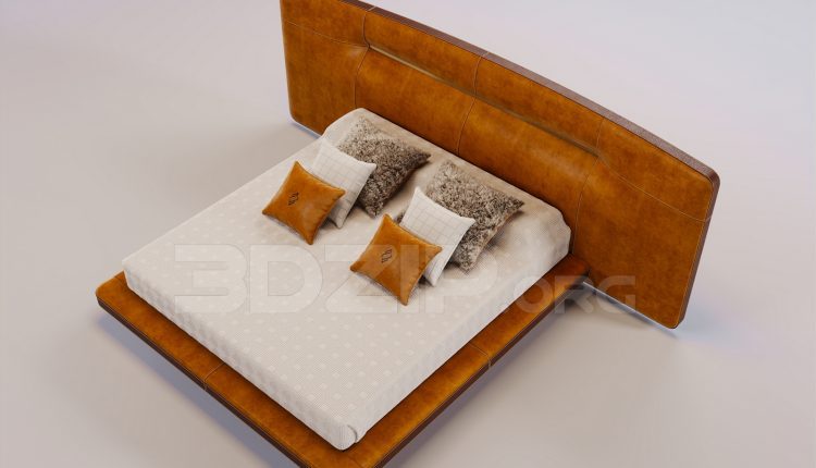16544. Free 3ds Max Bed Model Download (2)