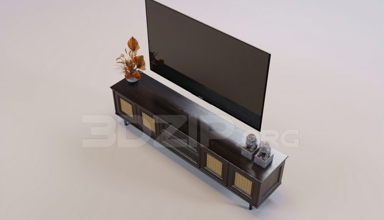 16565. Free 3ds Max Tv Cabinet Model Download (1)