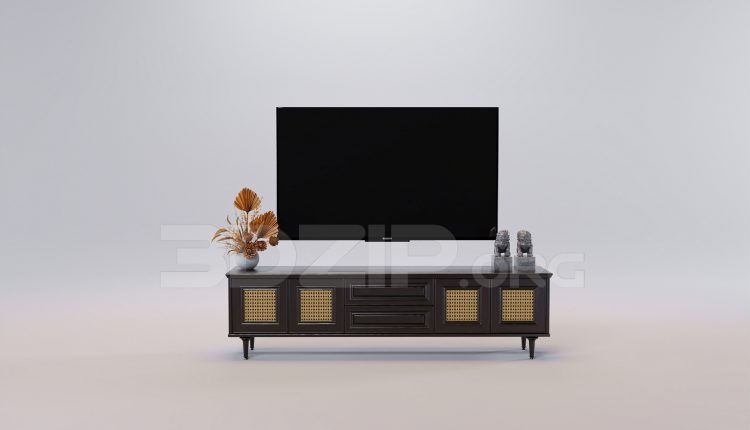 16565. Free 3ds Max Tv Cabinet Model Download (2)