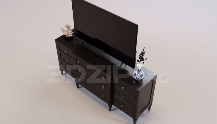 16566. Free 3ds Max Tv Cabinet Model Download (1)