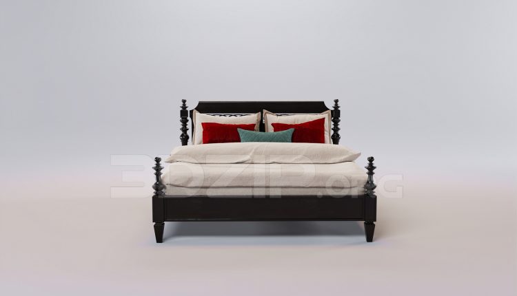 16569. Free 3ds Max Bed Model Download (2)