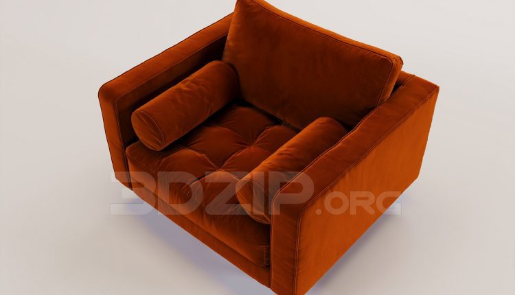 16582. Free 3ds Max Armchair Model Download (1)