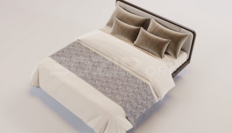16590. Free 3ds Max Bed Model Download (1)