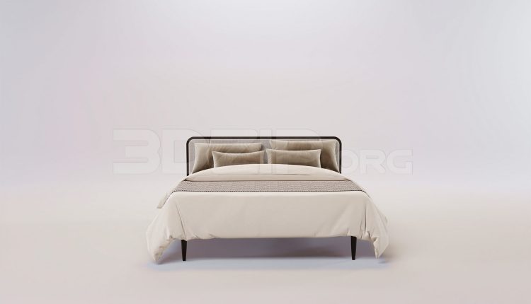 16590. Free 3ds Max Bed Model Download (2)