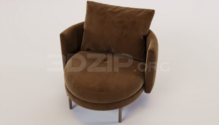 16595. Free 3ds Max Armchair Model Download (1)
