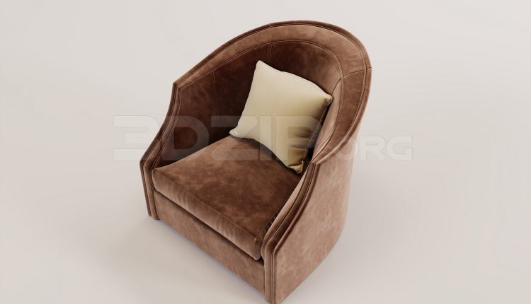 16597. Free 3ds Max Armchair Model Download (1)